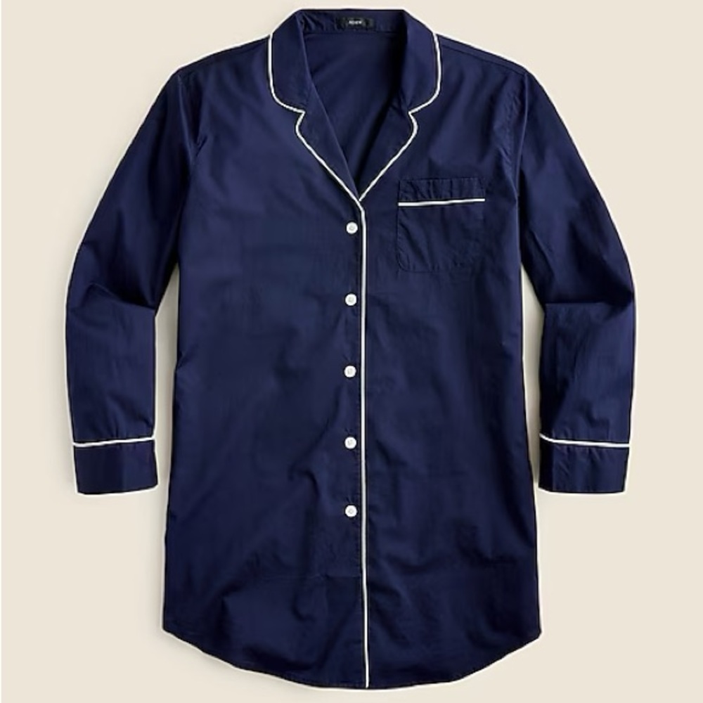 J. Crew End-on-end cotton nightshirt in navy